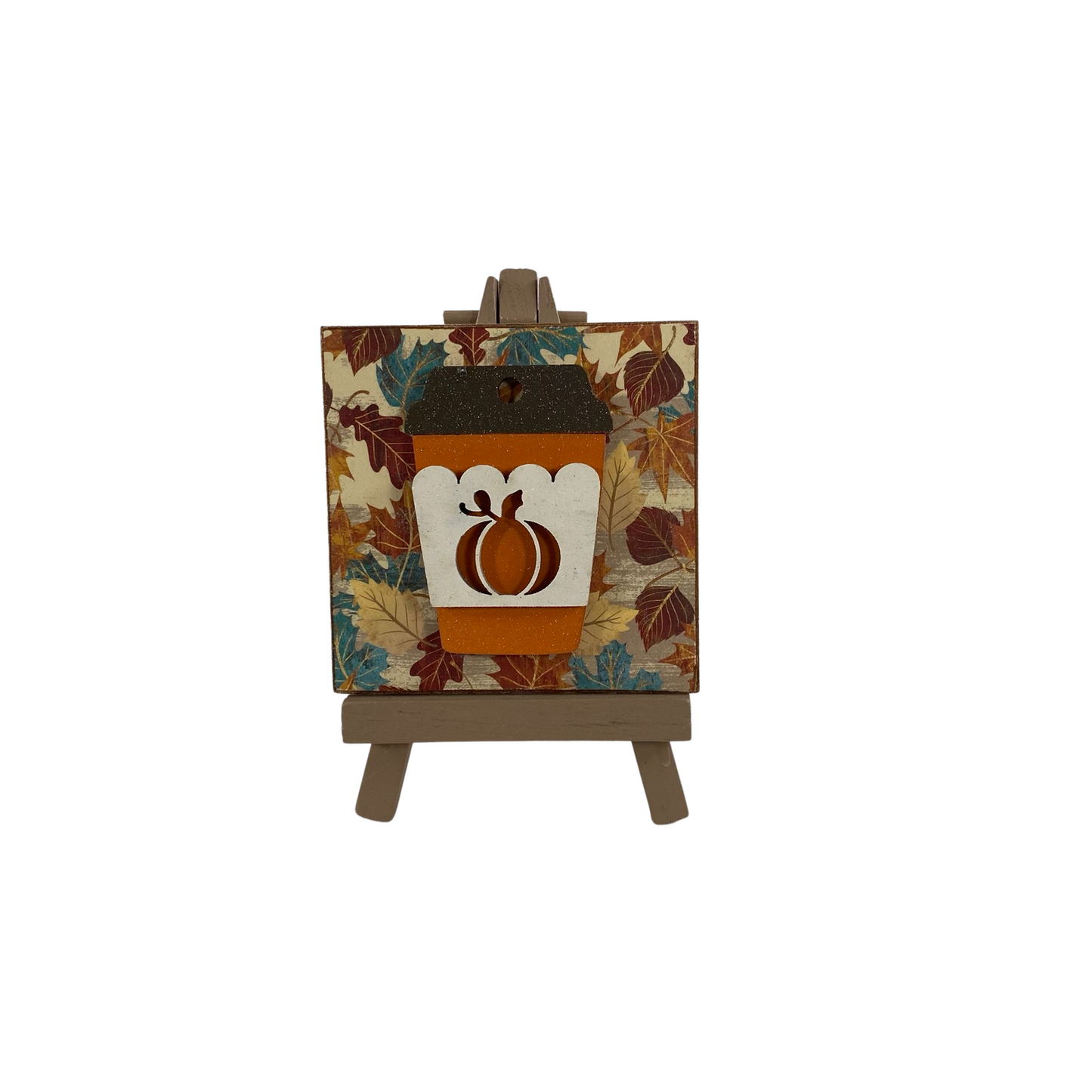 AGD Fall Decor - Pumpkin Spice 3-D Cup Easel Sign