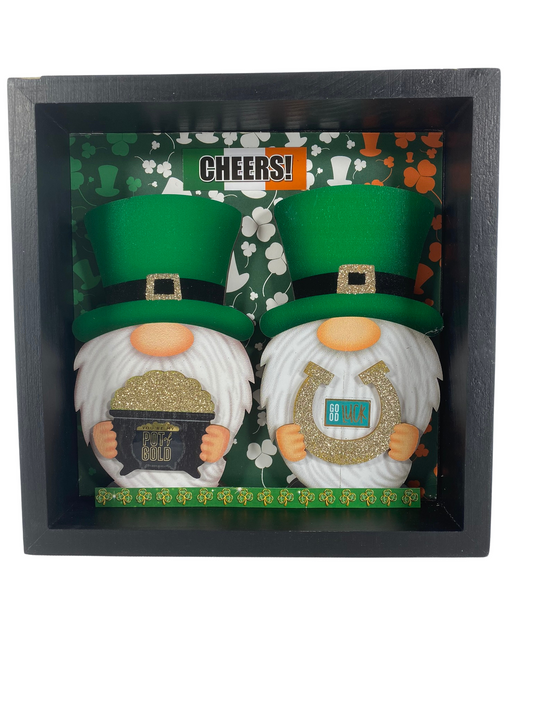 AGD St Patrick's Decor - Cheers Gnome Reversible Inset Box Sign