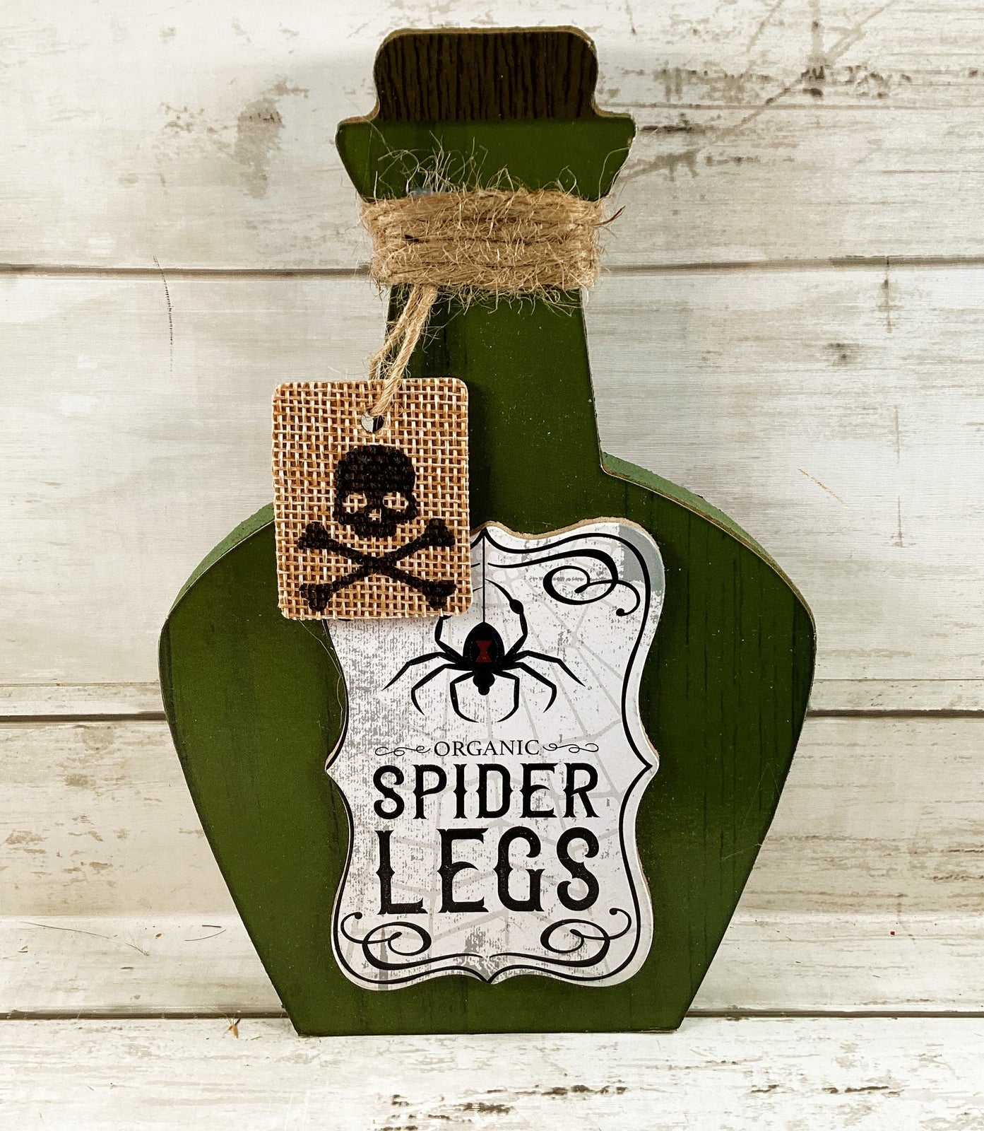 DT Halloween Decor - Chunky Wood Potion Jar Bottles 4pc Set