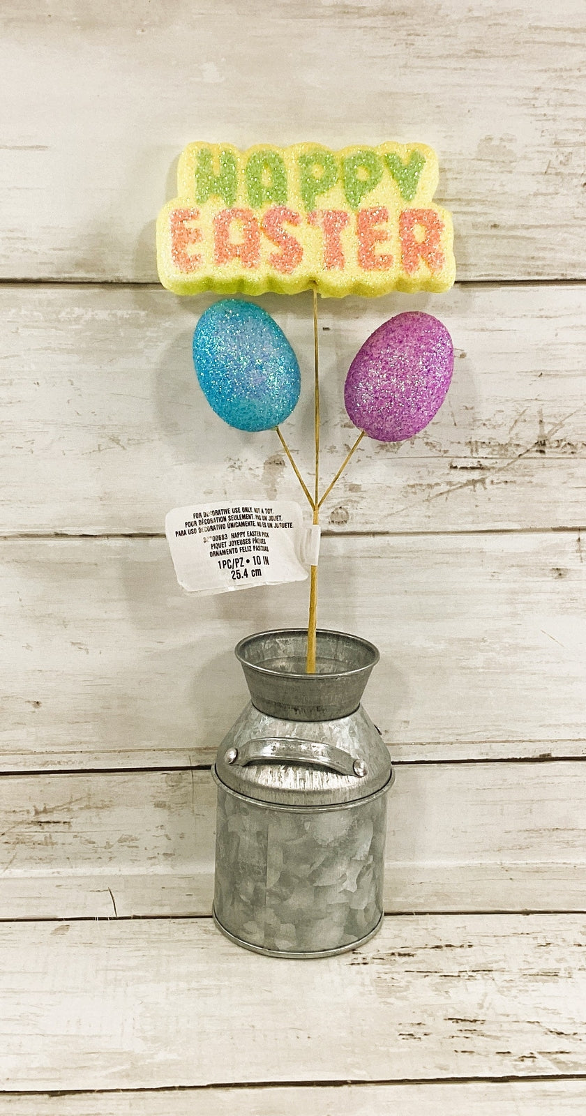 Darice Easter Craft Supply - Foam Glitter Happy Easter Pick 2pc Set