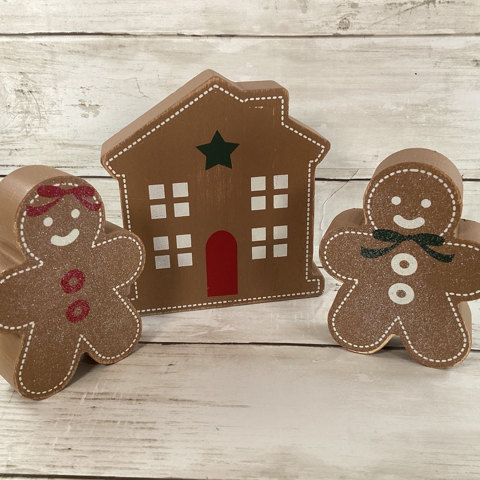 Christmas Decor Boy Girl Gingerbread Cookie Baking Crew Tier Tray