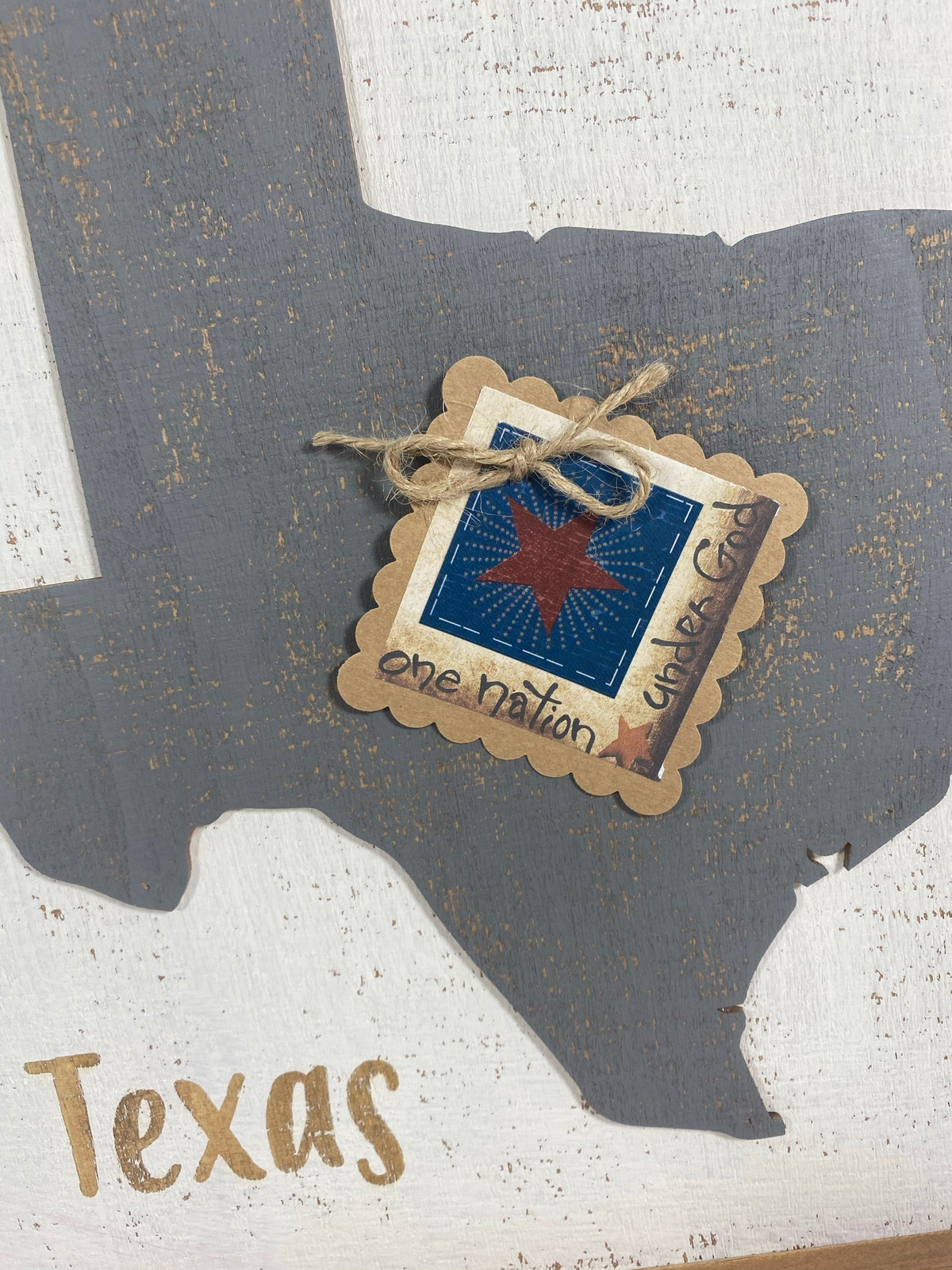 AGD Patriotic Decor - One Nation Under GodTexas 3-D Wood Box Sign