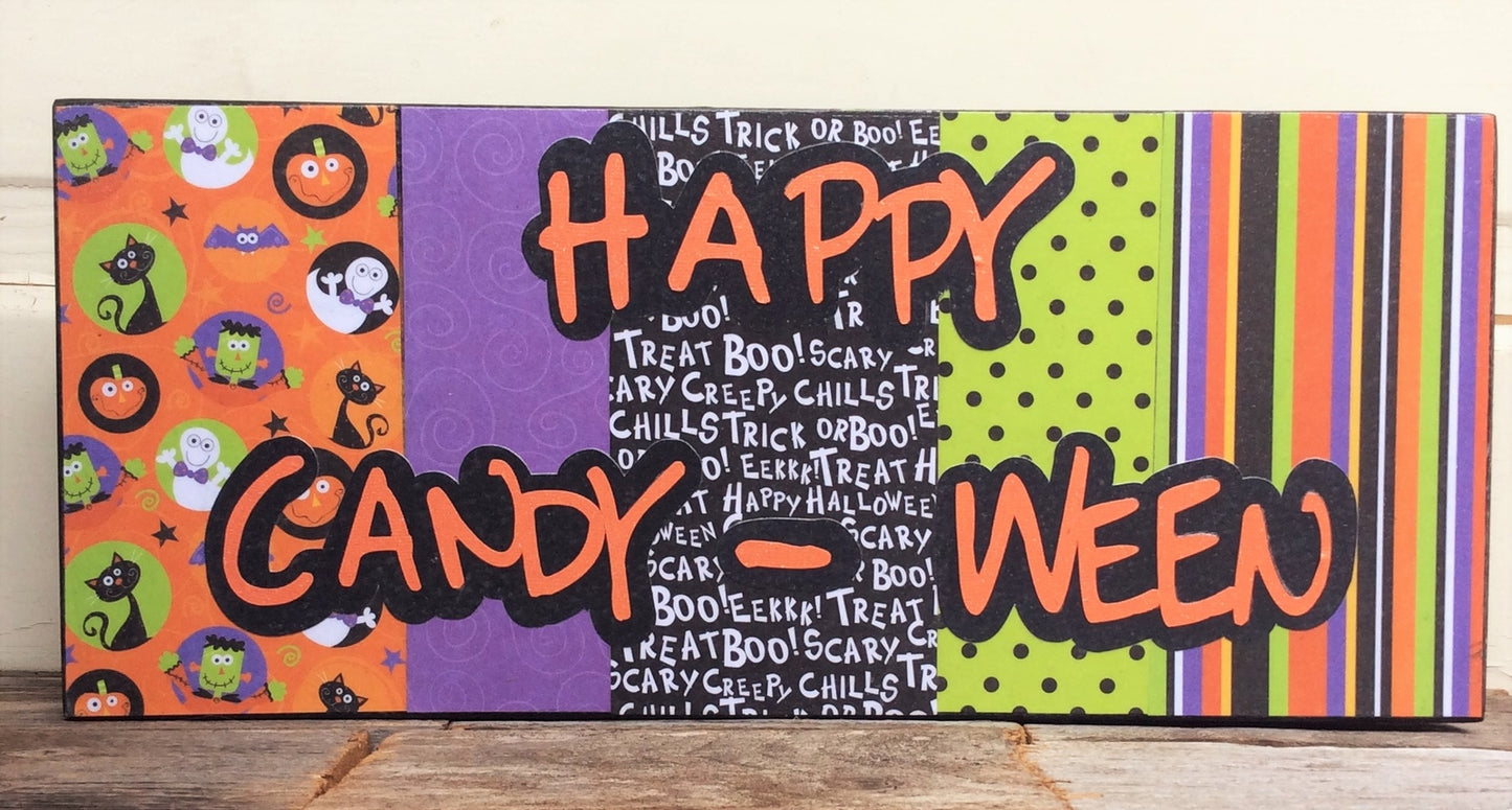 AG Designs Halloween Decor - Plaque Happy Candy-Ween #82404