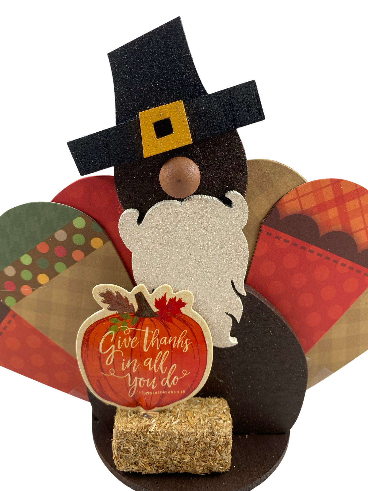 AGD Fall Decor - Give Thanks In All You Do Turkey Gnome Sitter