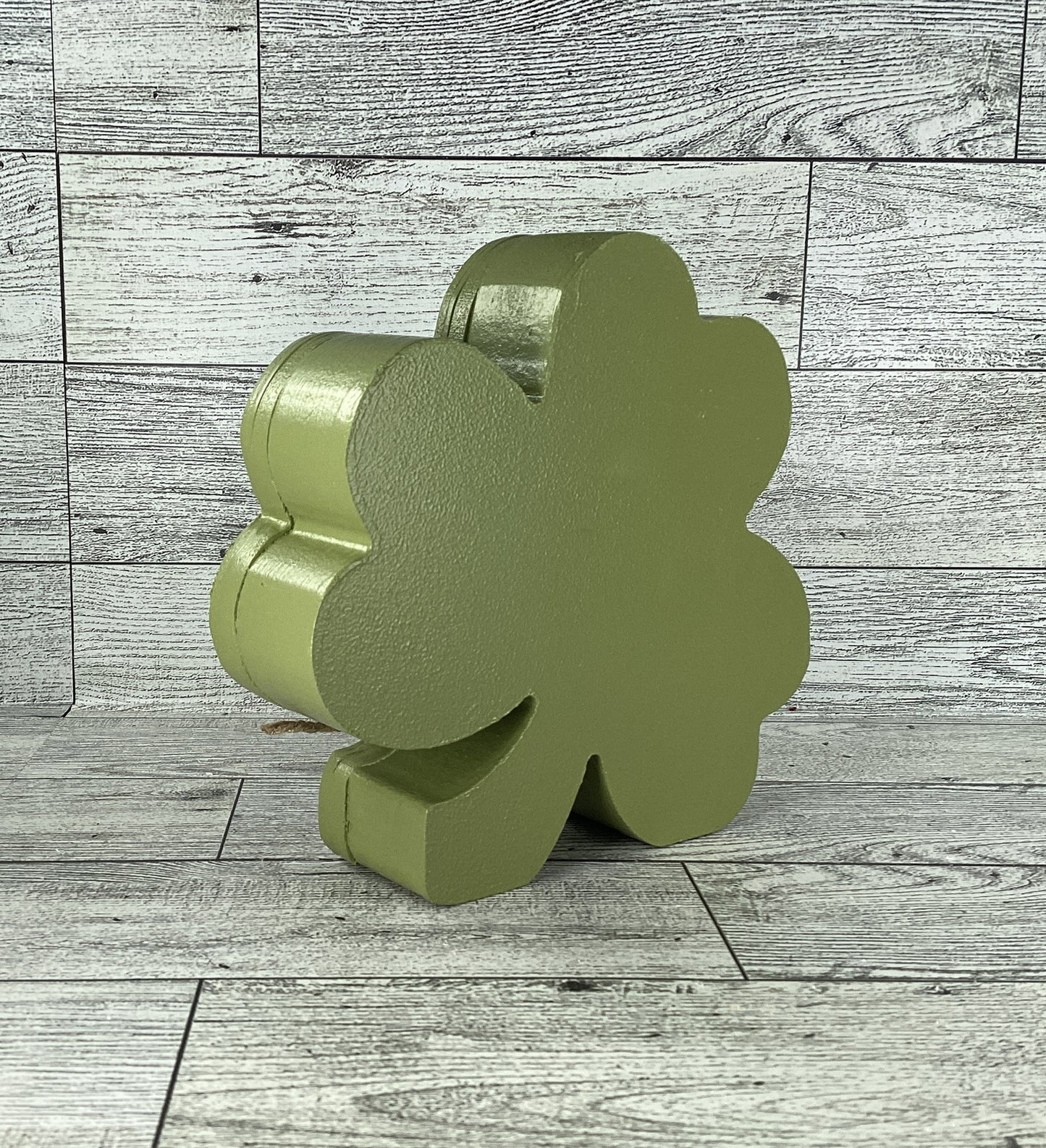 AGD  St Patrick Decor -  Irish Shamrock Chunky Wood Shaker Sitter