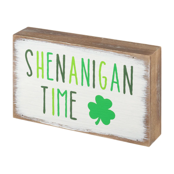 CP Valentines St Patricks Decor - Candy Shenanigan Reversible Sm block Sign
