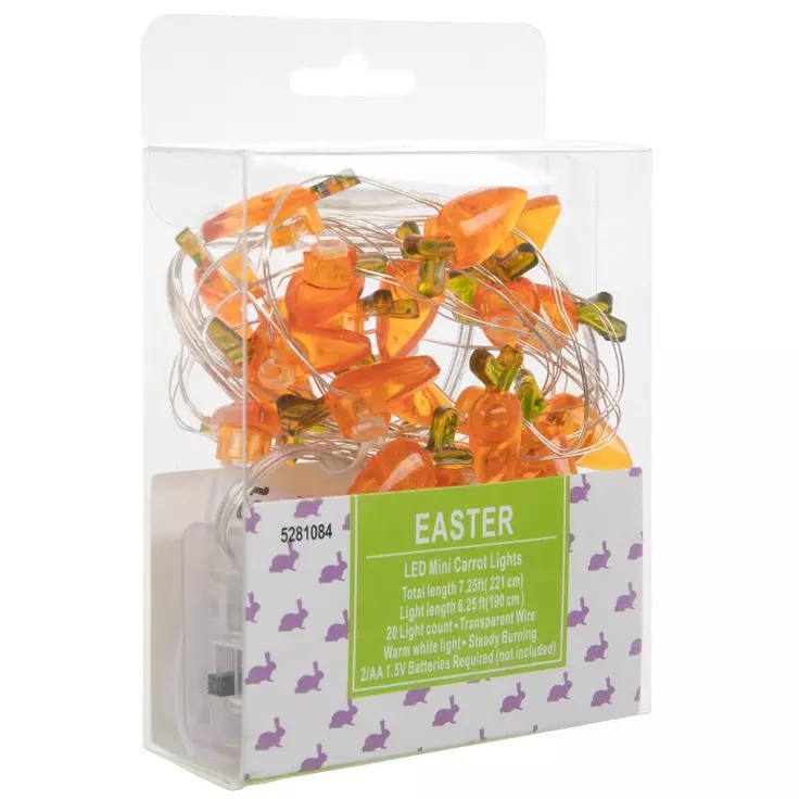 HL Easter Decor - LED Micro Orange Carrots Lights Battery Operated