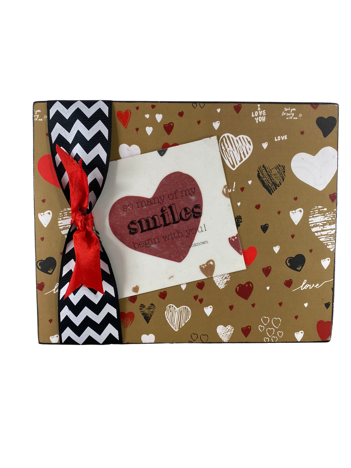 AGD Valentines Decor - So Many Smiles Begin With You Reversible Box Sign