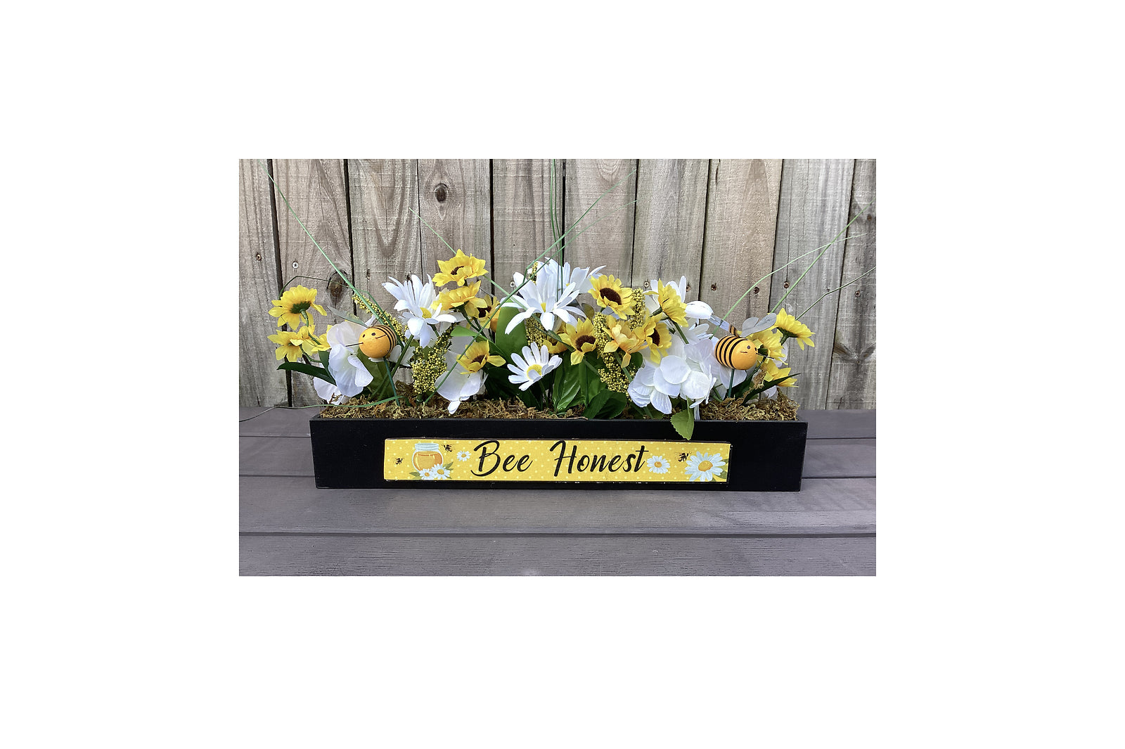 AGD Spring Decor -  Summer Bee Happy Honest Reversible Floral Display
