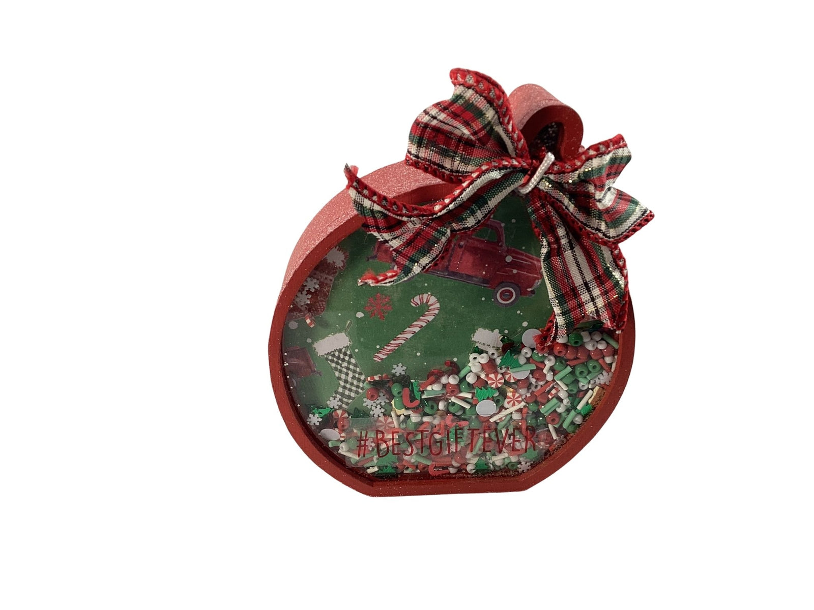 Christmas Decor -  Ornament Bulbs Chunky Wood Shaker Sitters 2pc Set