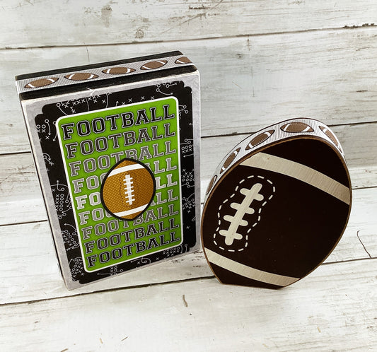 AGD Fall Decor - Chunky Football Touchdown Sign 2pc Set