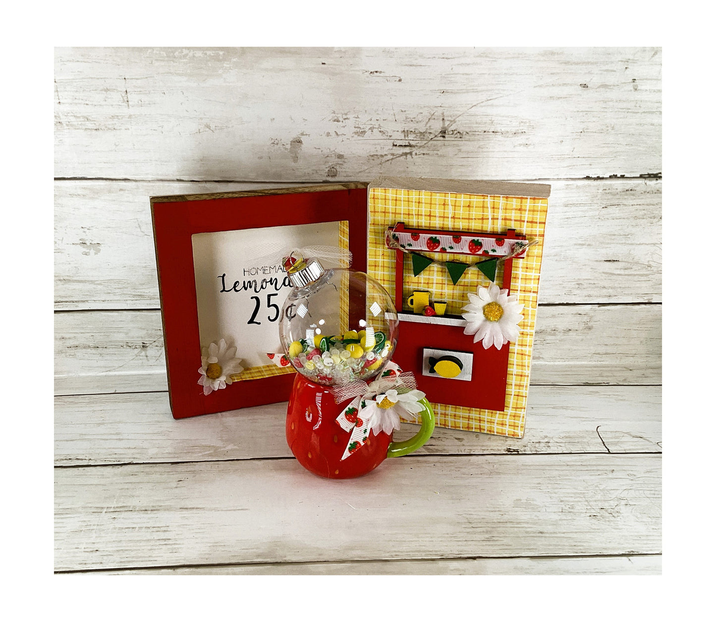 AGD Summer Decor - Lemon Mini Mug Shaker Lemonade Booth 4pc Set