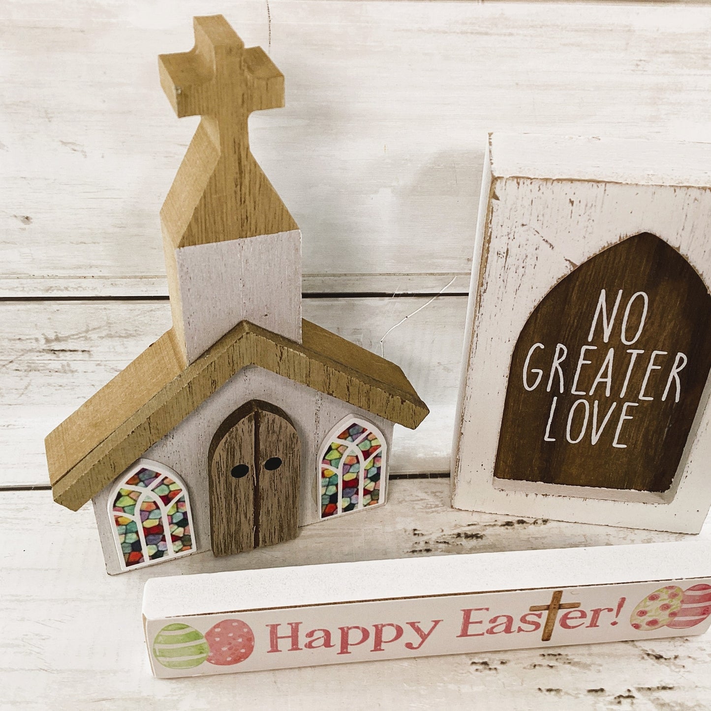 CP Easter Decor - Resurrection Scene No Greater Love Church 3pc Set