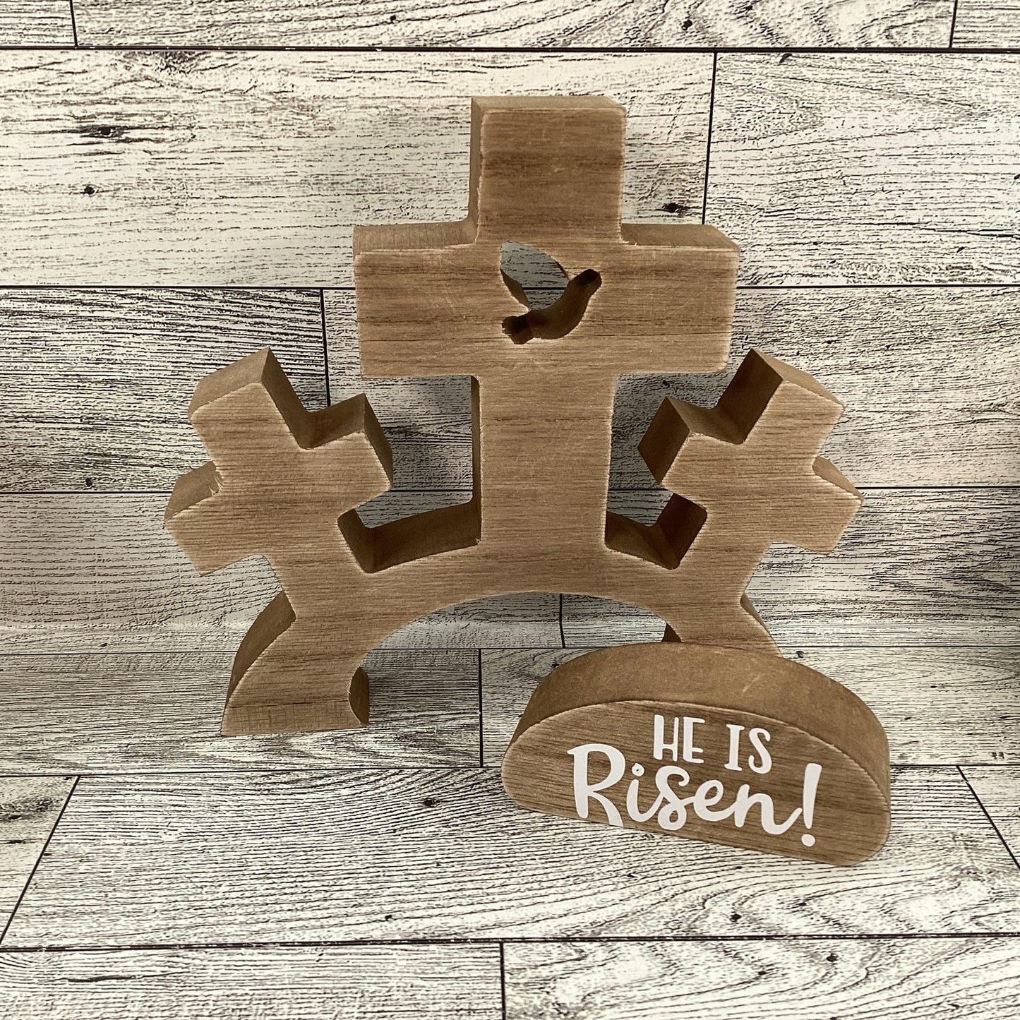 AGD Easter Decor - He Is Risen Wood Resurrection Tomb Scene 8pc Set