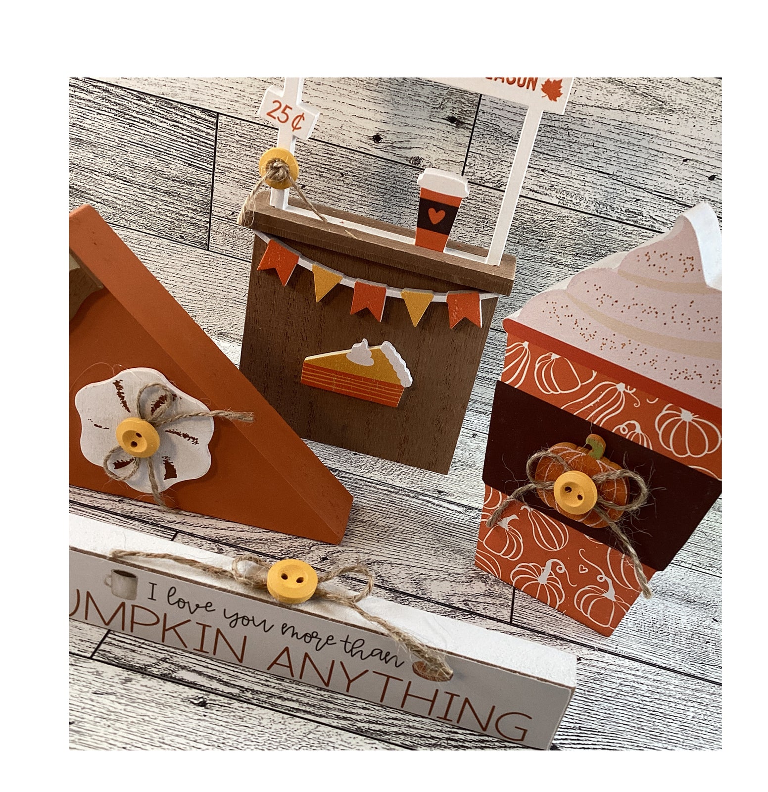 AGD Fall Decor -  Pumpkin Pie Spice Coffee Booth Sign Tier Tray Set