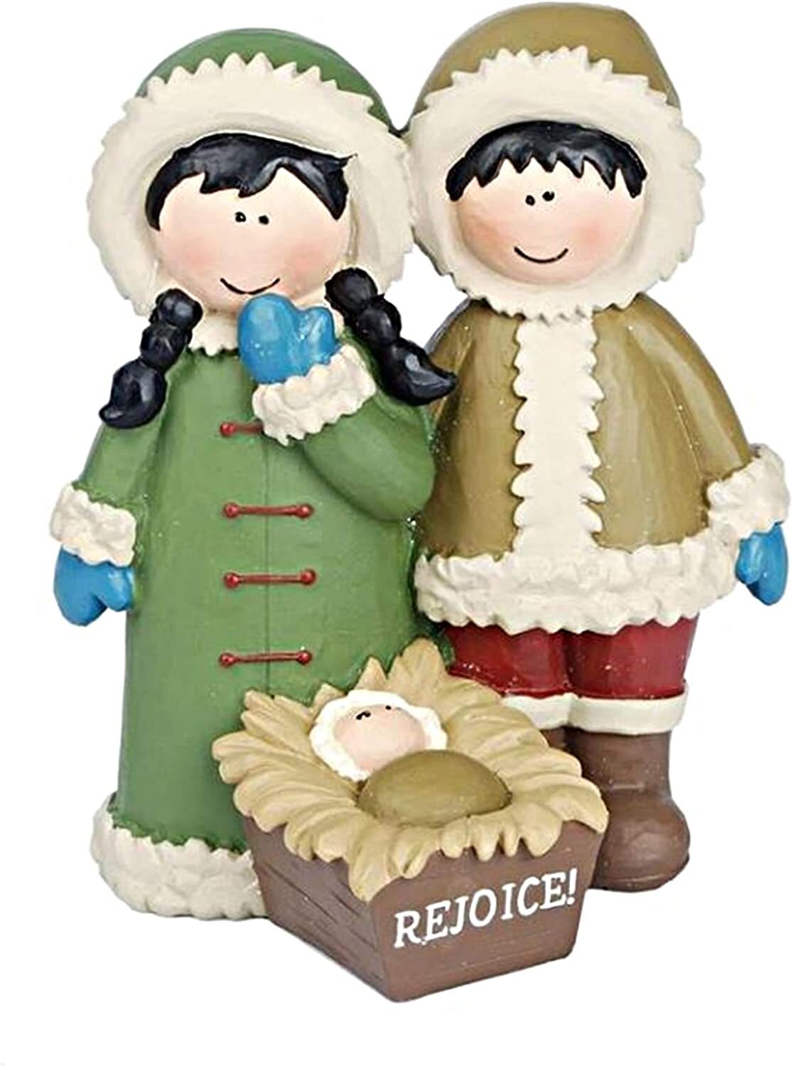 BB Christmas Decor - Rejoice Arctic Eskimo Nativity Family Figurine