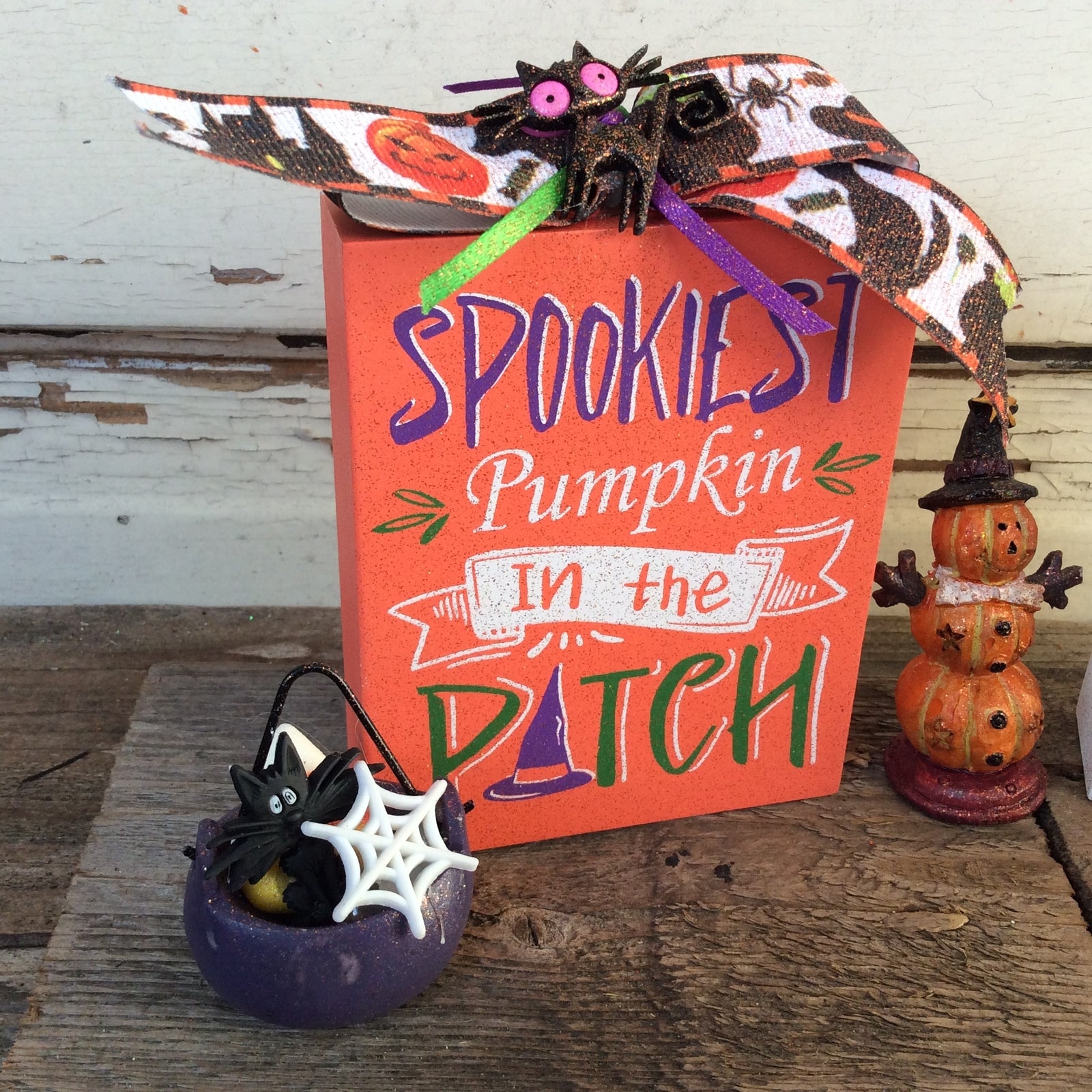 AGD Halloween Decor - Cute Witch Cauldron Spookiest  Fright Bundle 5pc Set