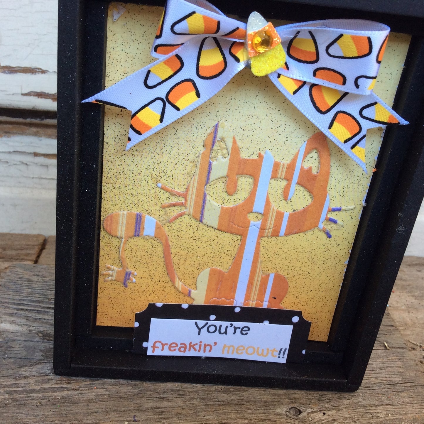 AGD Halloween Decor - You're Freakin Meowt Cat Box Sign