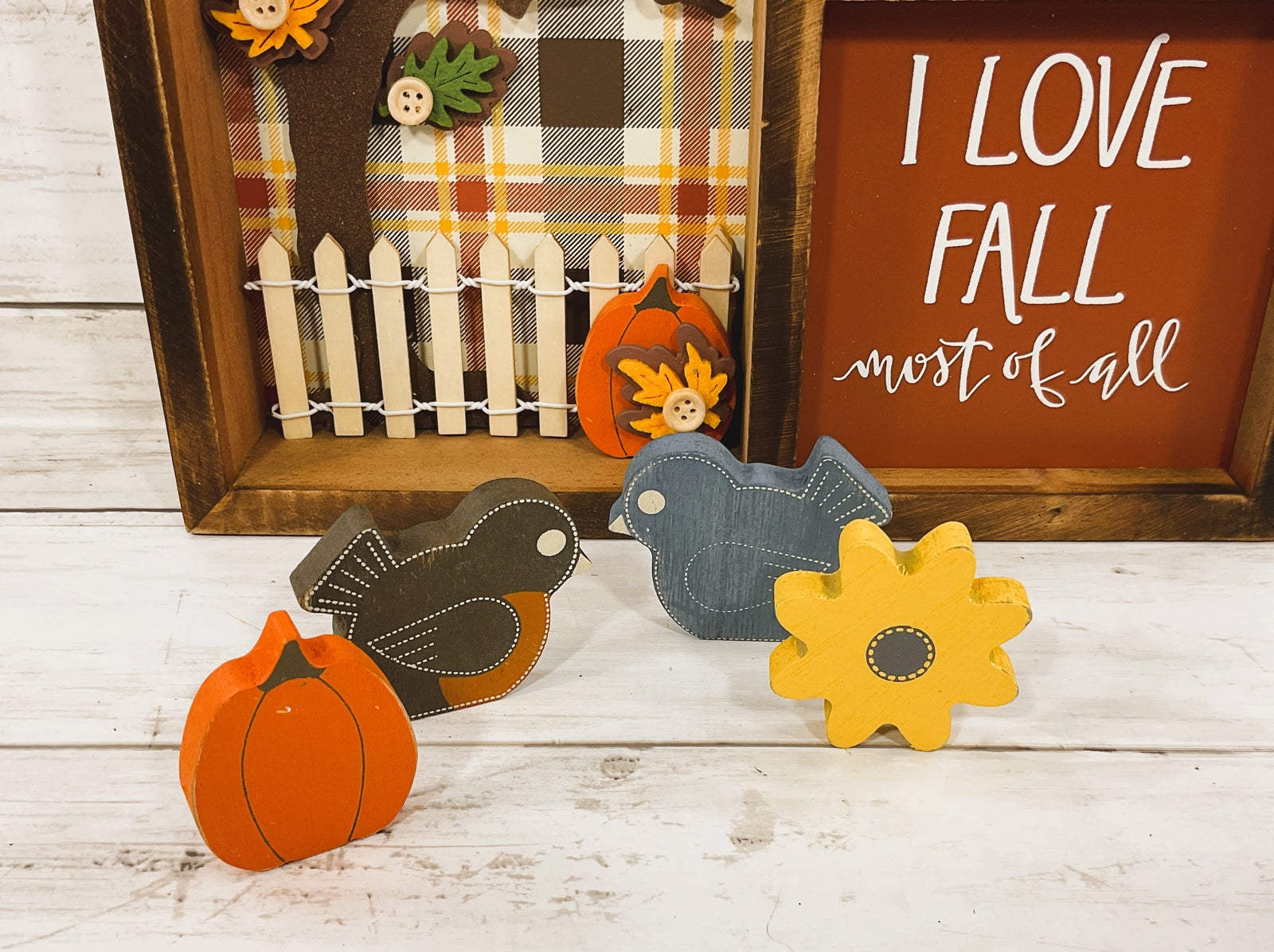 AGD Fall Decor - Love Fall Most Of All Inset Shadow Diorama Box Sign