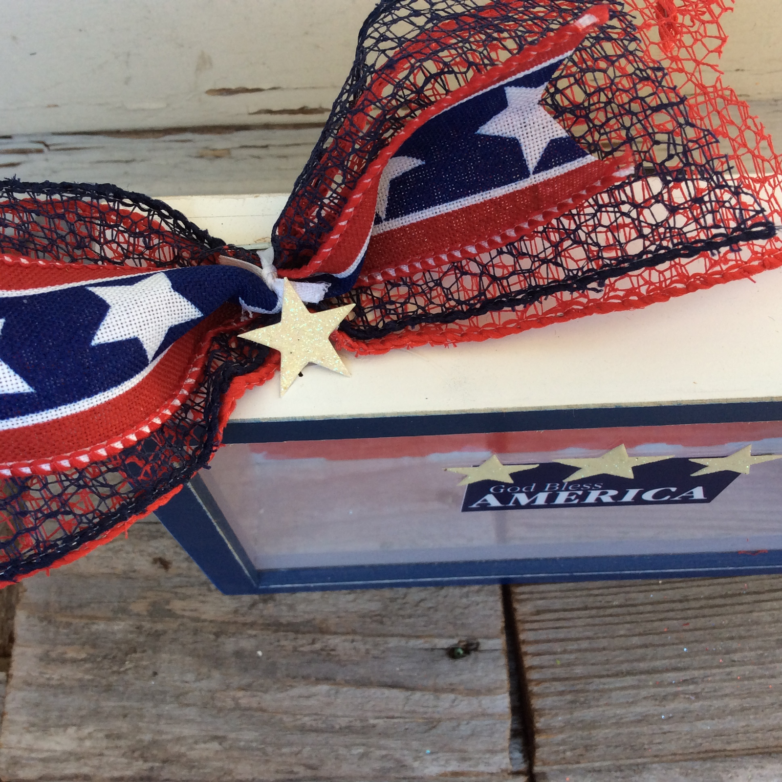AGD Patriotic Decor - God Bless America Land That I Love Box Sign