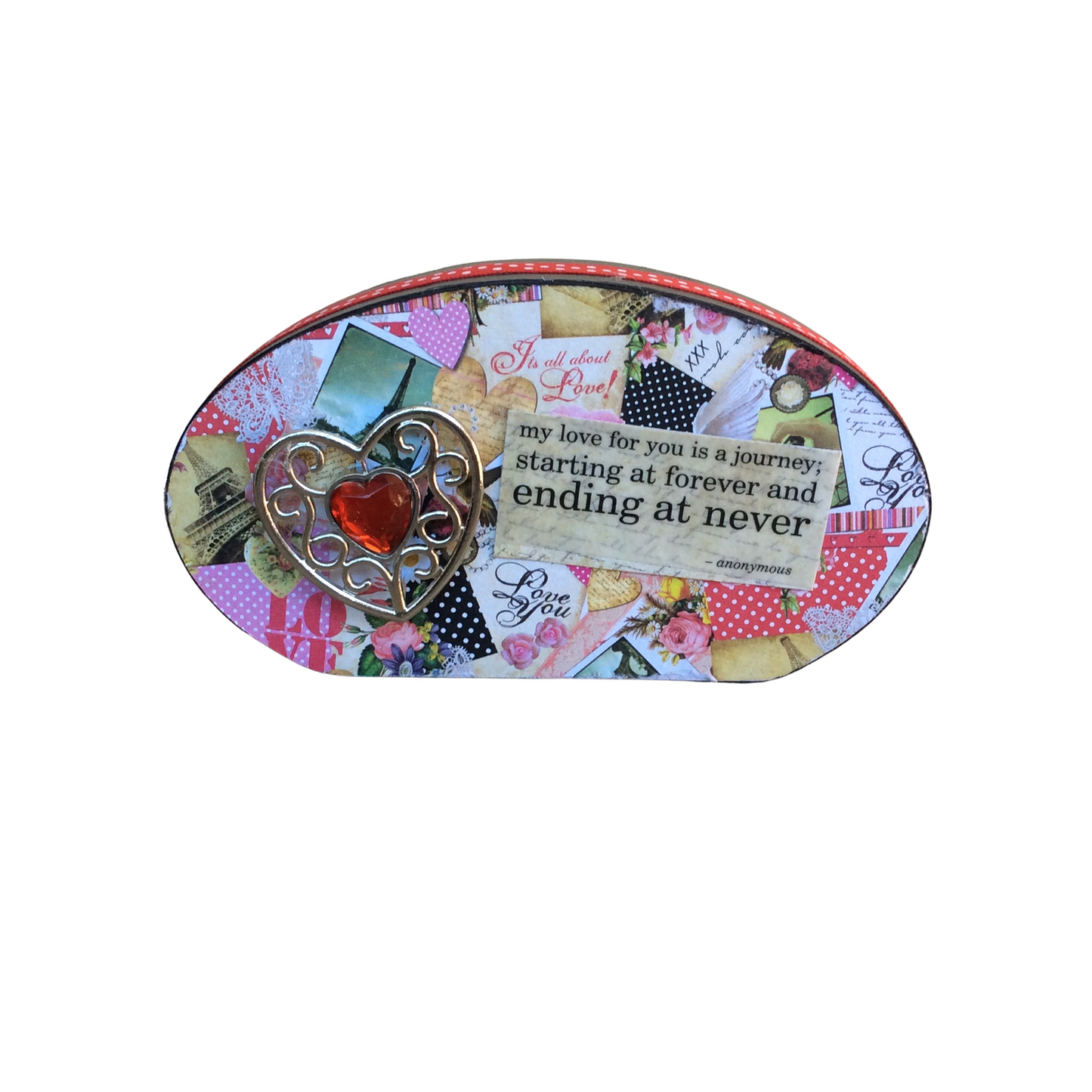 AGD Valentines Decor - Love Is A Journey Chunky Oval Sitter Decor