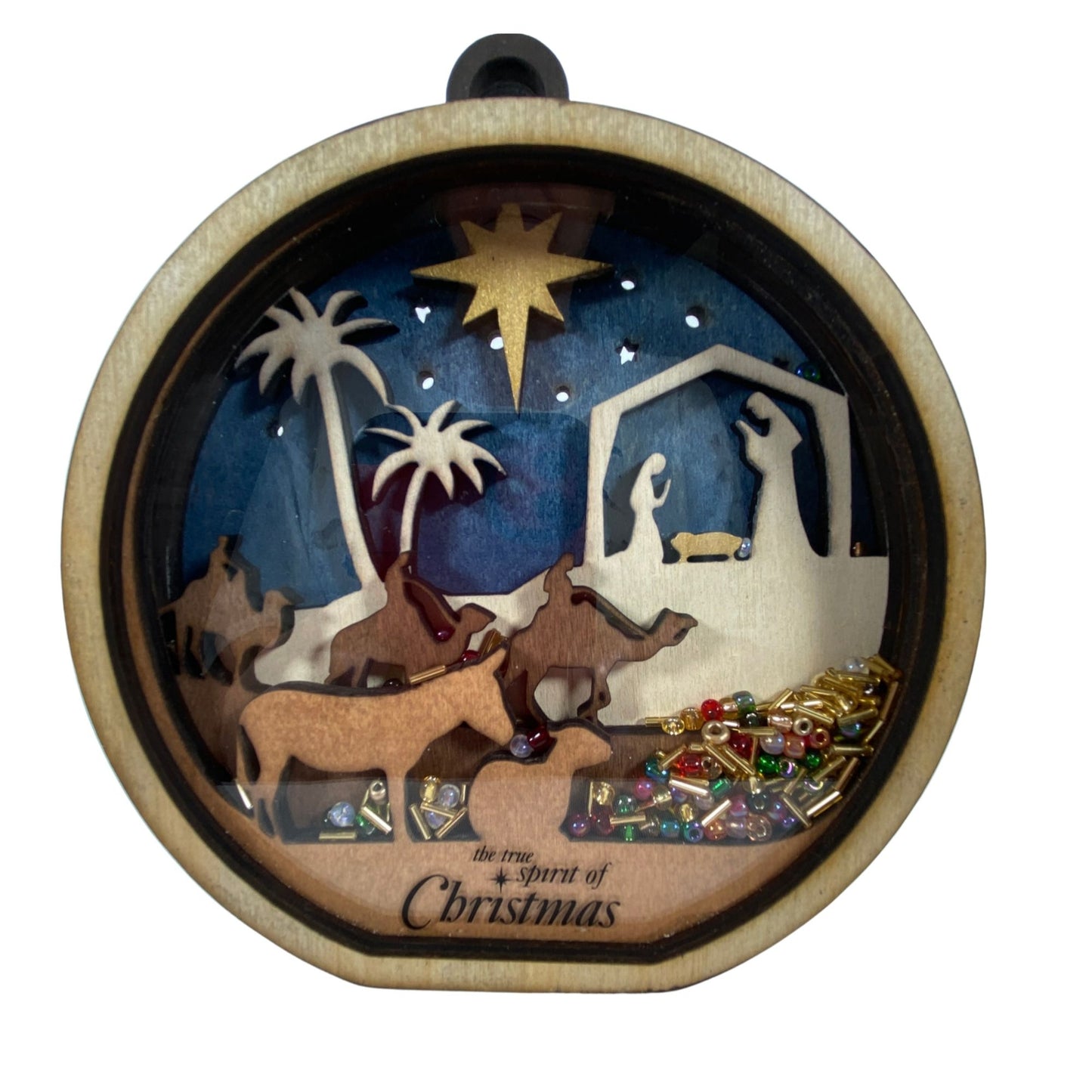 AGD Christmas Decor -  Nativity Layered Scene Chunky Wood Shaker