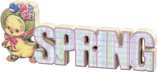 PBK Easter Decor - Chunky Word Spring Chick Sitter