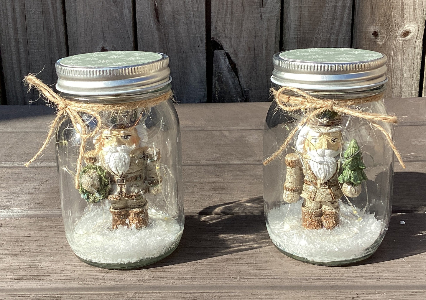 AGD Christmas Decor - Woodland Nutcracker Lighted Mason Jars 2pc