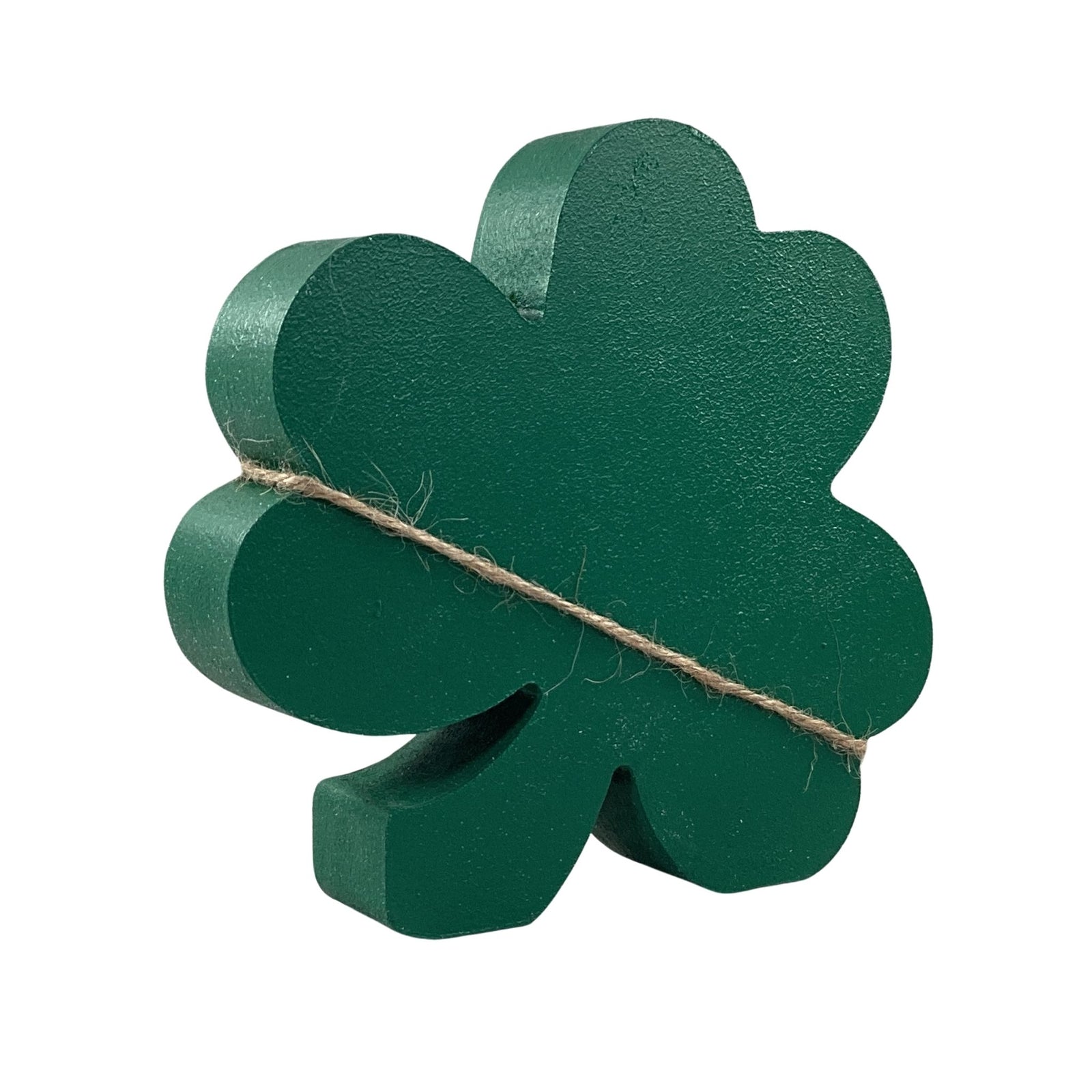 AGD Saint Patrick Decor - Irish Gnome Chunky Wood Shamrock Sitter