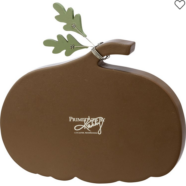 PBK Fall Decor - Chunky Wood Autumn Plaid Pumpkin 8.5-inch