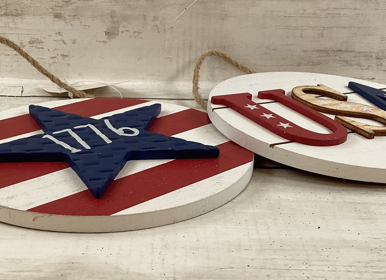 HL Patriotic Supply - 3-D USA 1776 Ship-lap Ornaments 2pc