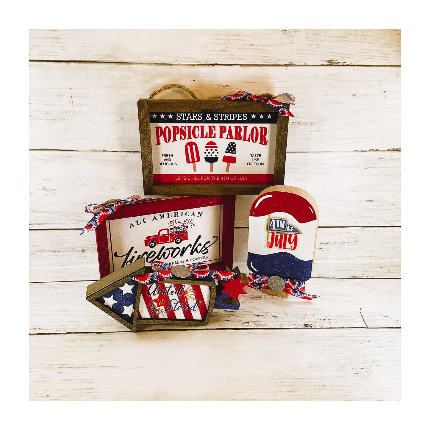 AGD Patriotic Decor - July 4th Firecracker Popsicle  Cookie Tier tray