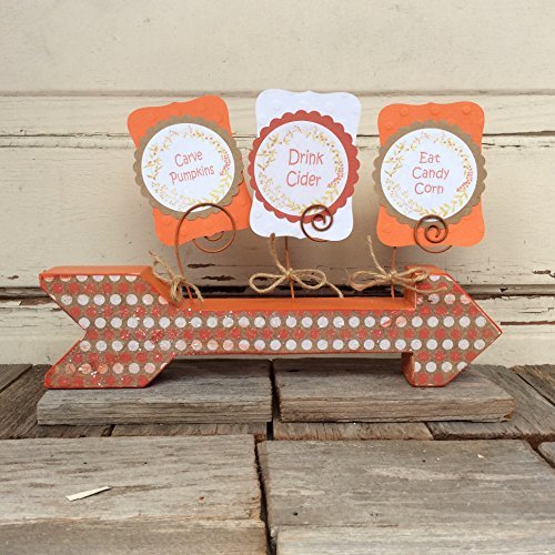 AGD Fall Decor - Carve Pumpkin Drink Cider Eat Candy Corn Arrow
