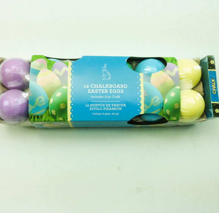 WM Easter Decor - Pastel Chalkboard Plastic Eggs 12pc Set