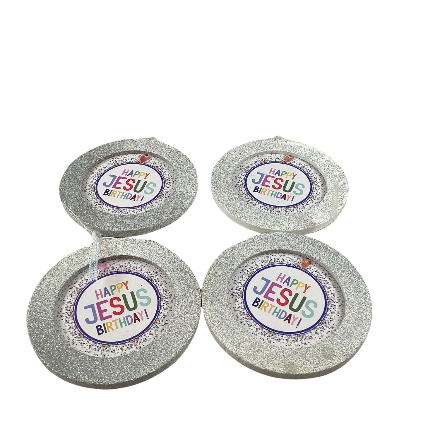 AGD Christmas Decor - Happy Birthday Jesus Ornaments 4pc Set