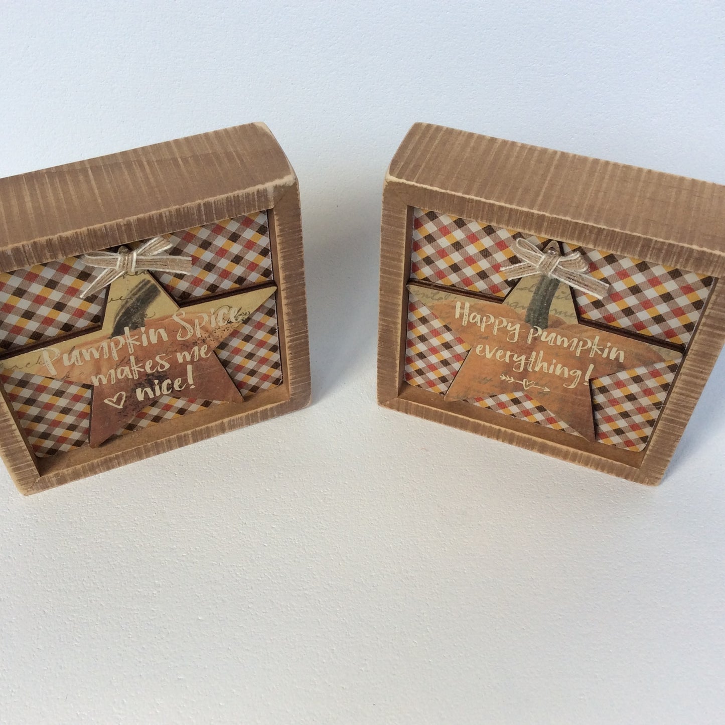 AGD Fall Decor - Pumpkin Spice Everything Nice Prim Inset Box Sign 2pc Set