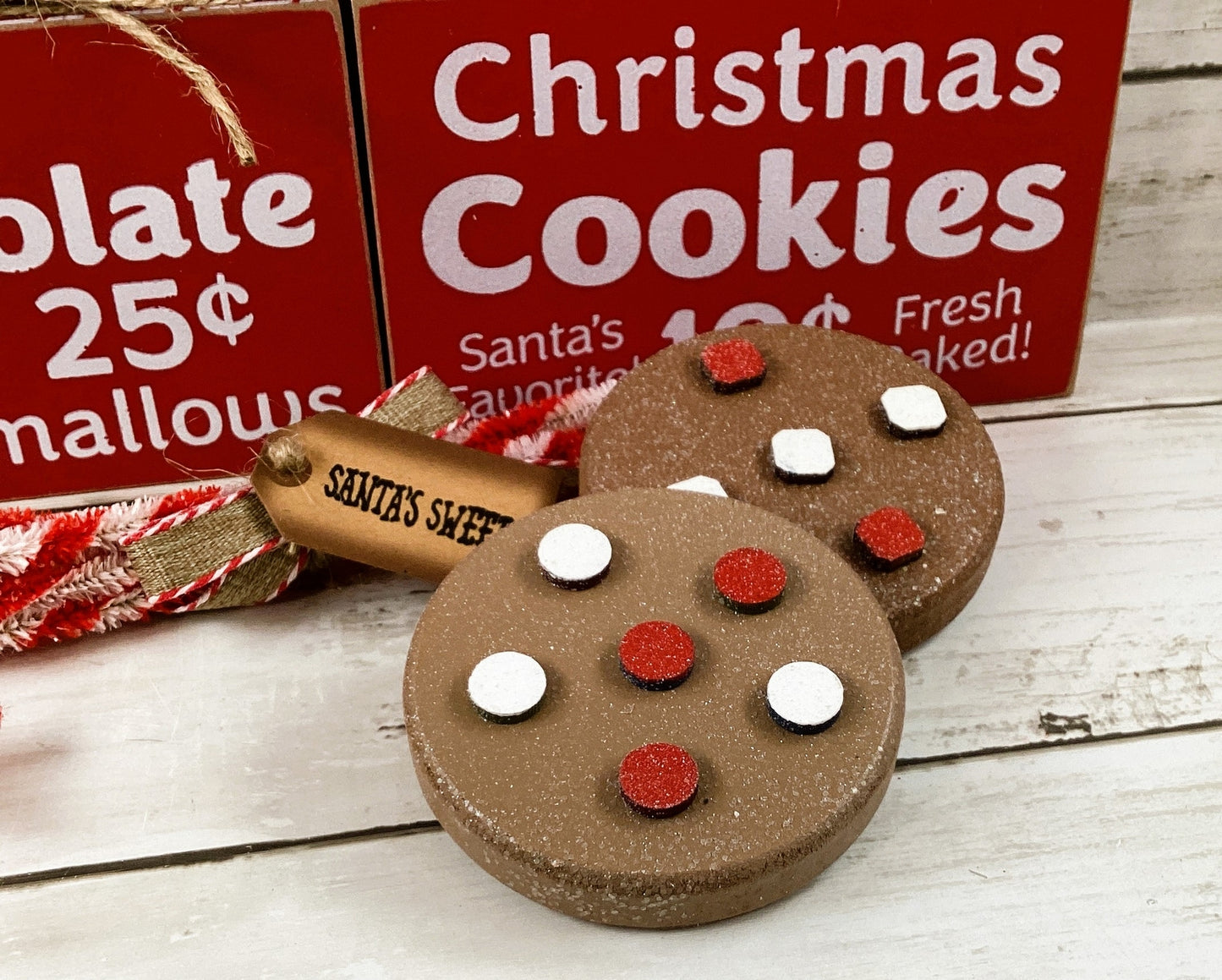 AGD Christmas Decor - Cookie Candy Hot Cocoa Theme Bar Tier Tray 6pc