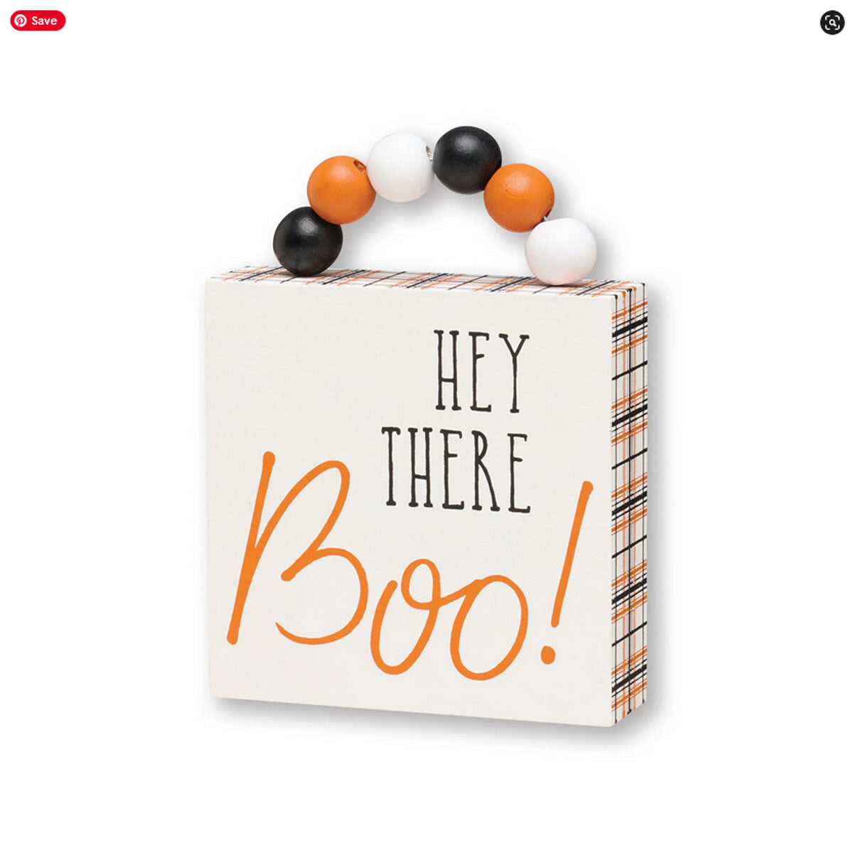 Collins Halloween Decor - Hey There Boo! Block Sign