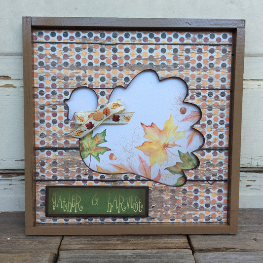 AGD Fall Decor - Prim Gather & Harvest Turkey Cut Out Plaque Sign