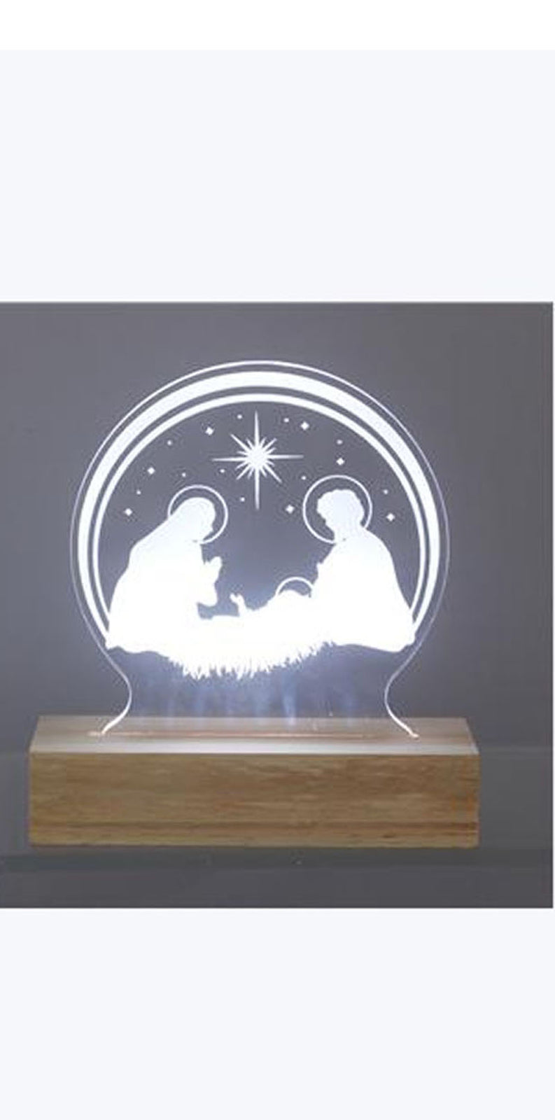 Youngs Christmas Decor - LED Acrylic Light Up Nativity B