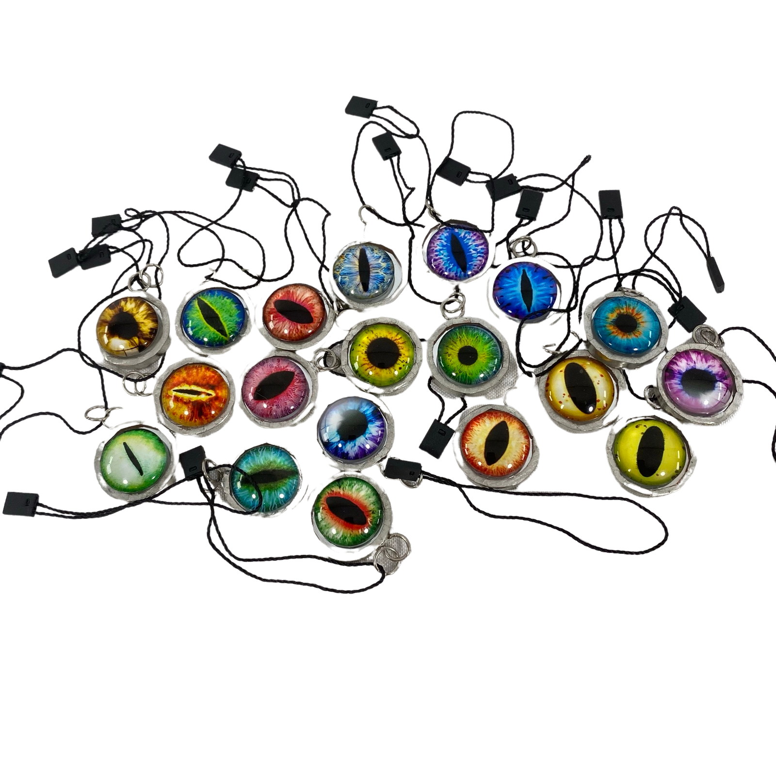 AGD Halloween Decor - Cat Dragon Glass Eyeball Mirror Ornaments 18pc Set
