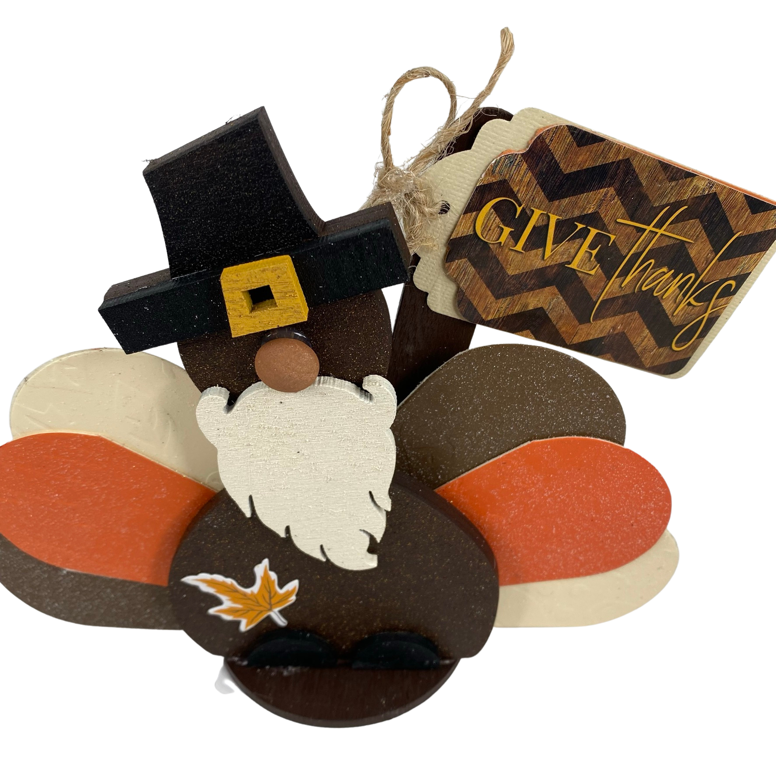AGD Fall Decor - Give Thanks Turkey Gnome Sitter