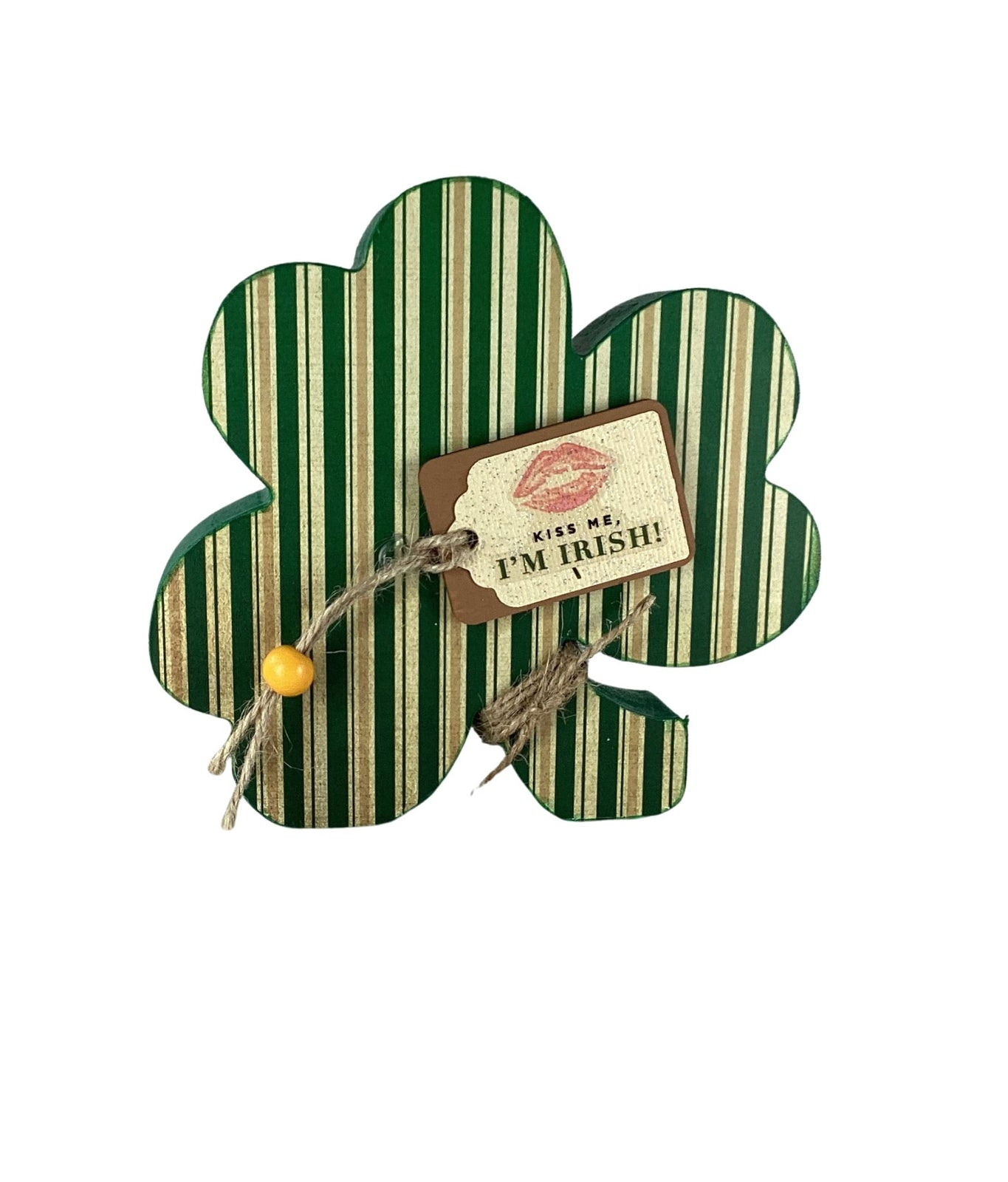 AGD Saint Patrick Decor - Chunky Wood Shamrock Sitter 3pc Set