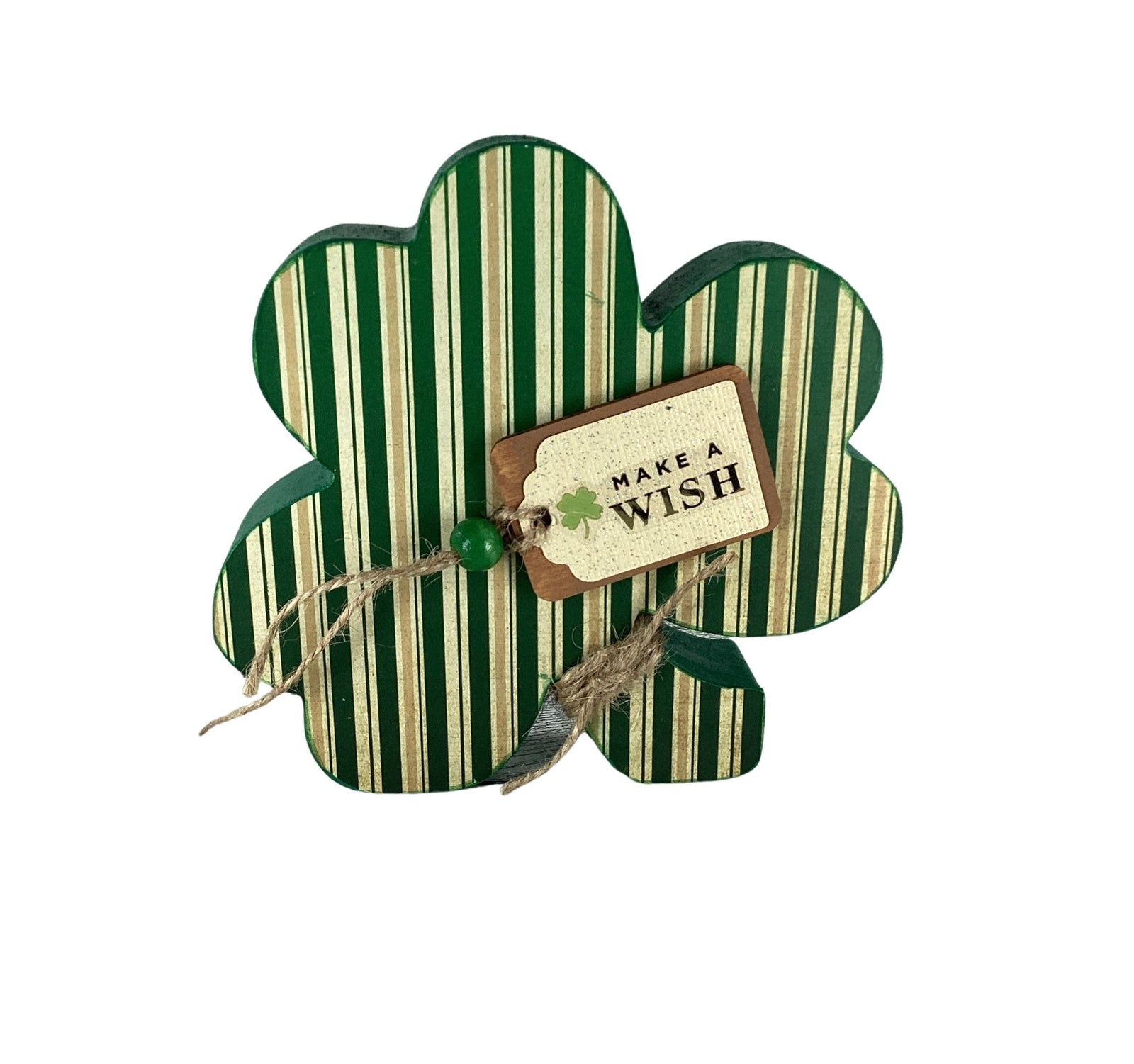 AGD Saint Patrick Decor - Chunky Wood Shamrock Sitter 2pc Set