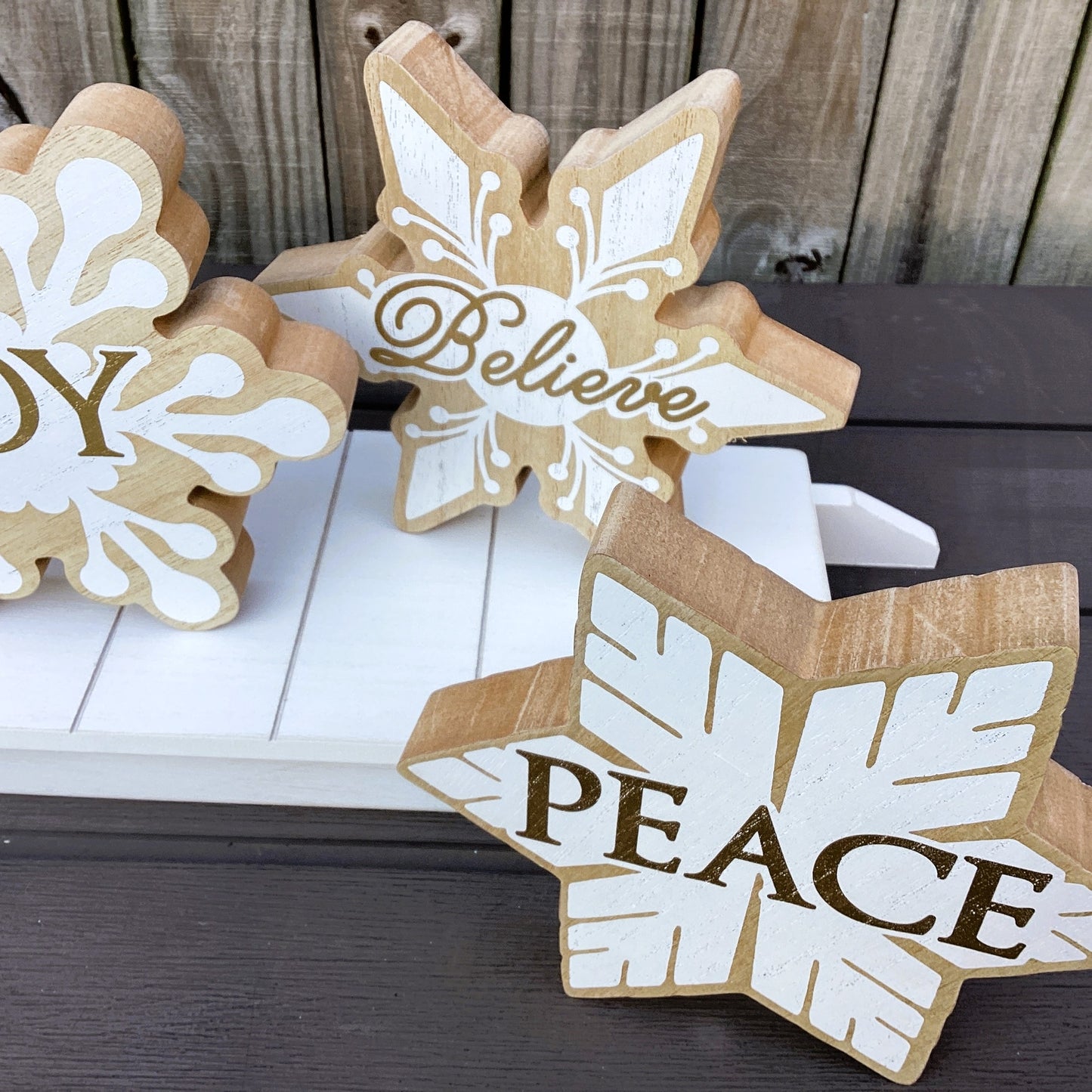 AGD Christmas Decor - Snowflakes on Sled Mantle Centerpiece 24inch