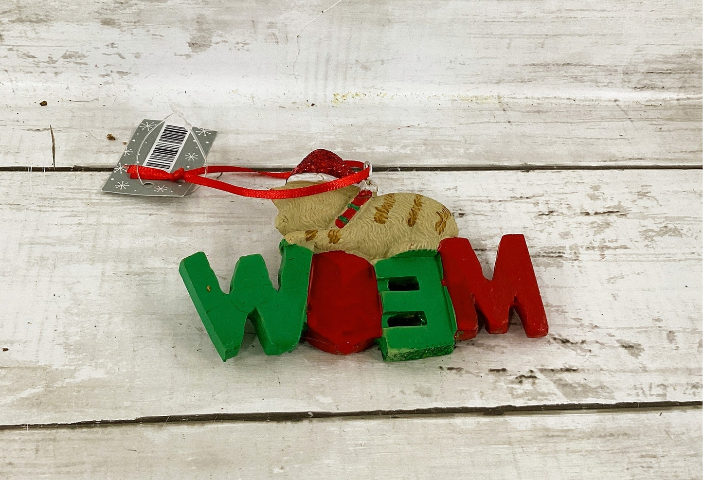 HL Christmas Decor - Meow Cat Fish Plate Resin Ornament 1pc