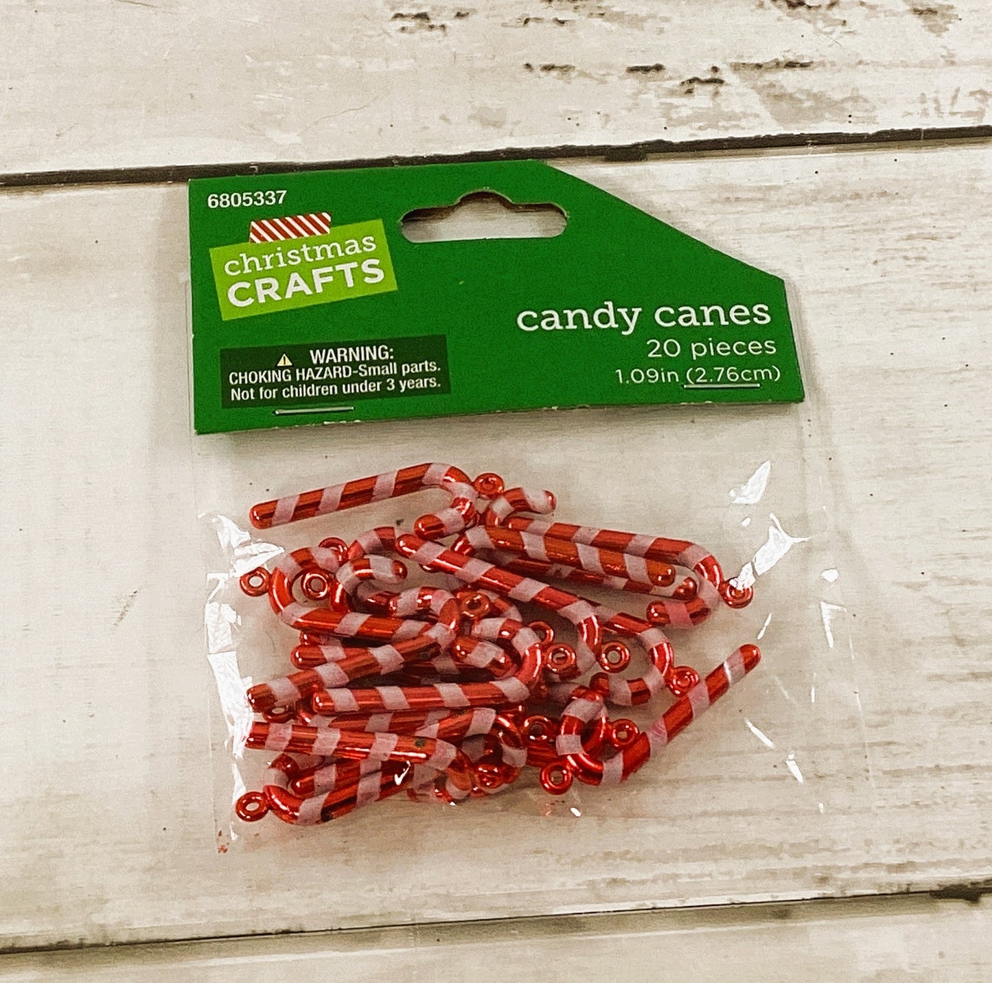 HL Christmas Craft Supply - Mini Plastic Candy Canes Embellishments 20pc