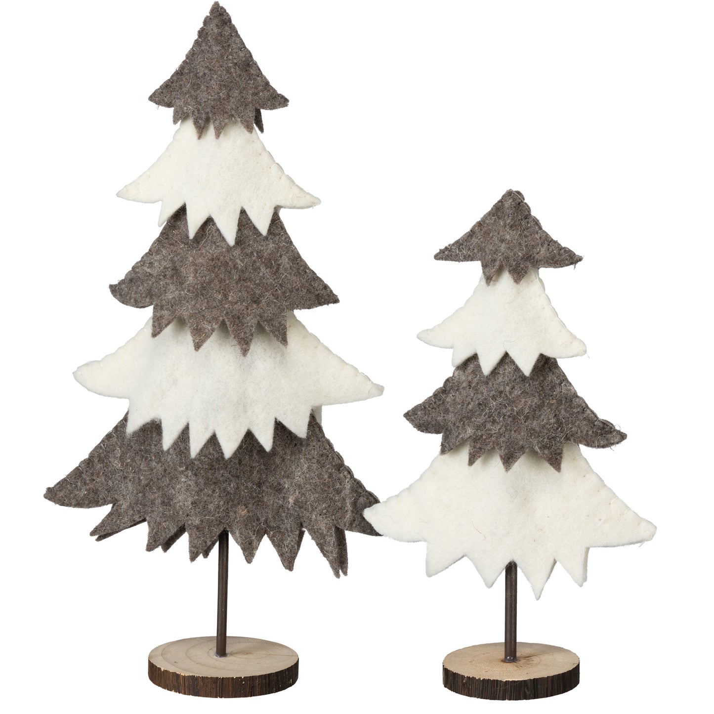 PBK Christmas Decor - Woodland felt tiered trees 2 pc