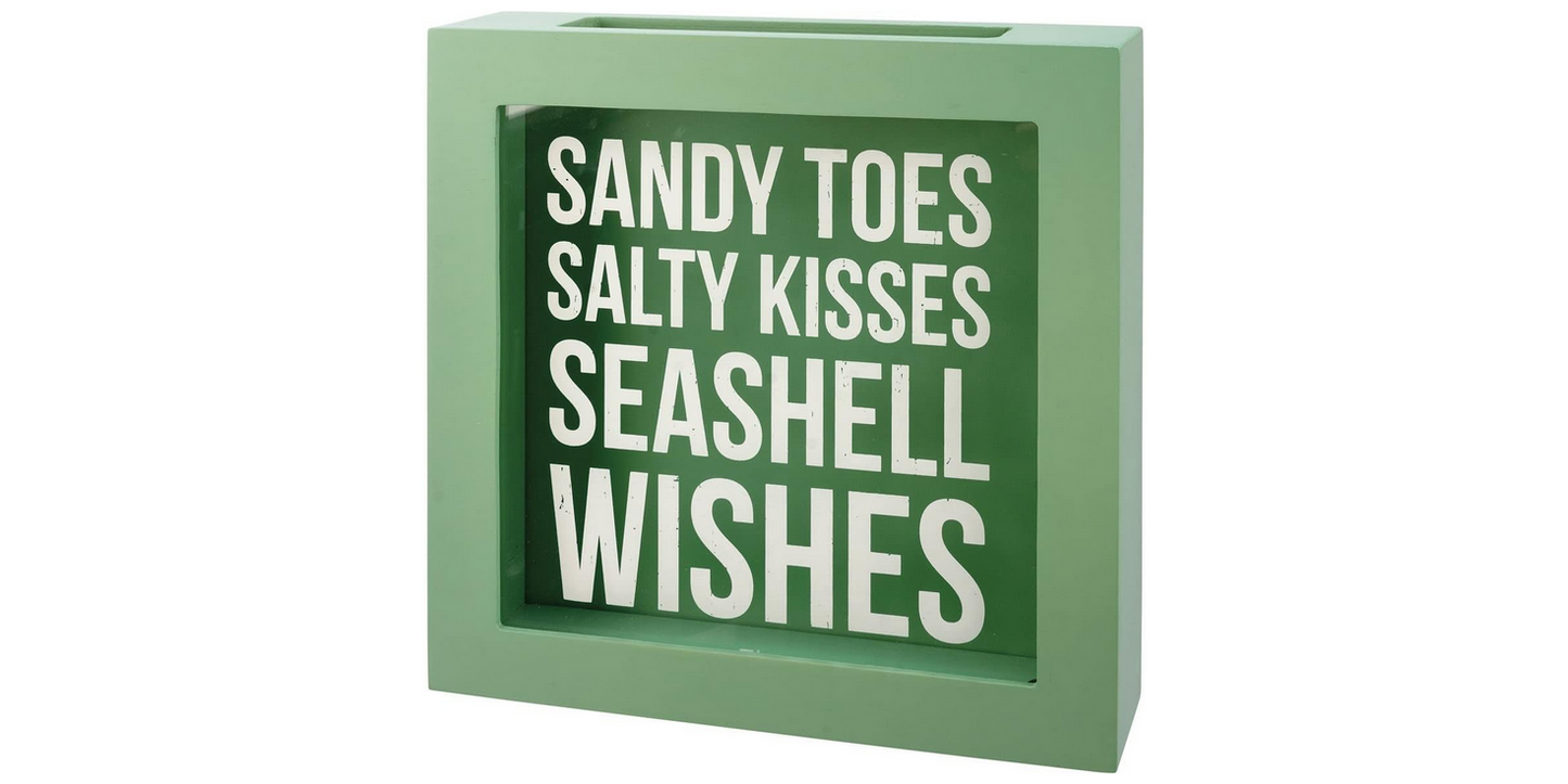 PBK Summer Decor - Salty Kisses Seashell Wishes Shell Holder Box