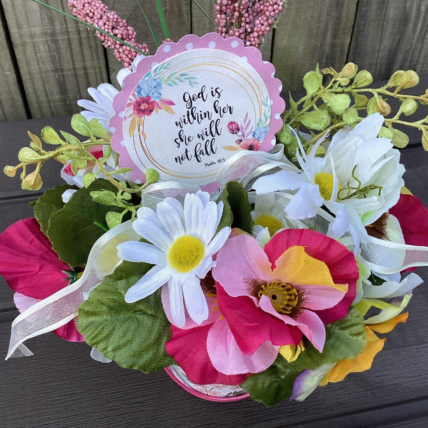 AGD Spring Decor - Mother's Day Psalm 46:5 Floral Display